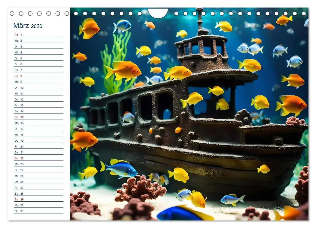Bild: 9783457325896 | Aquarienzauber - Bunte KI Unterwasserwelten (Wandkalender 2026 DIN...