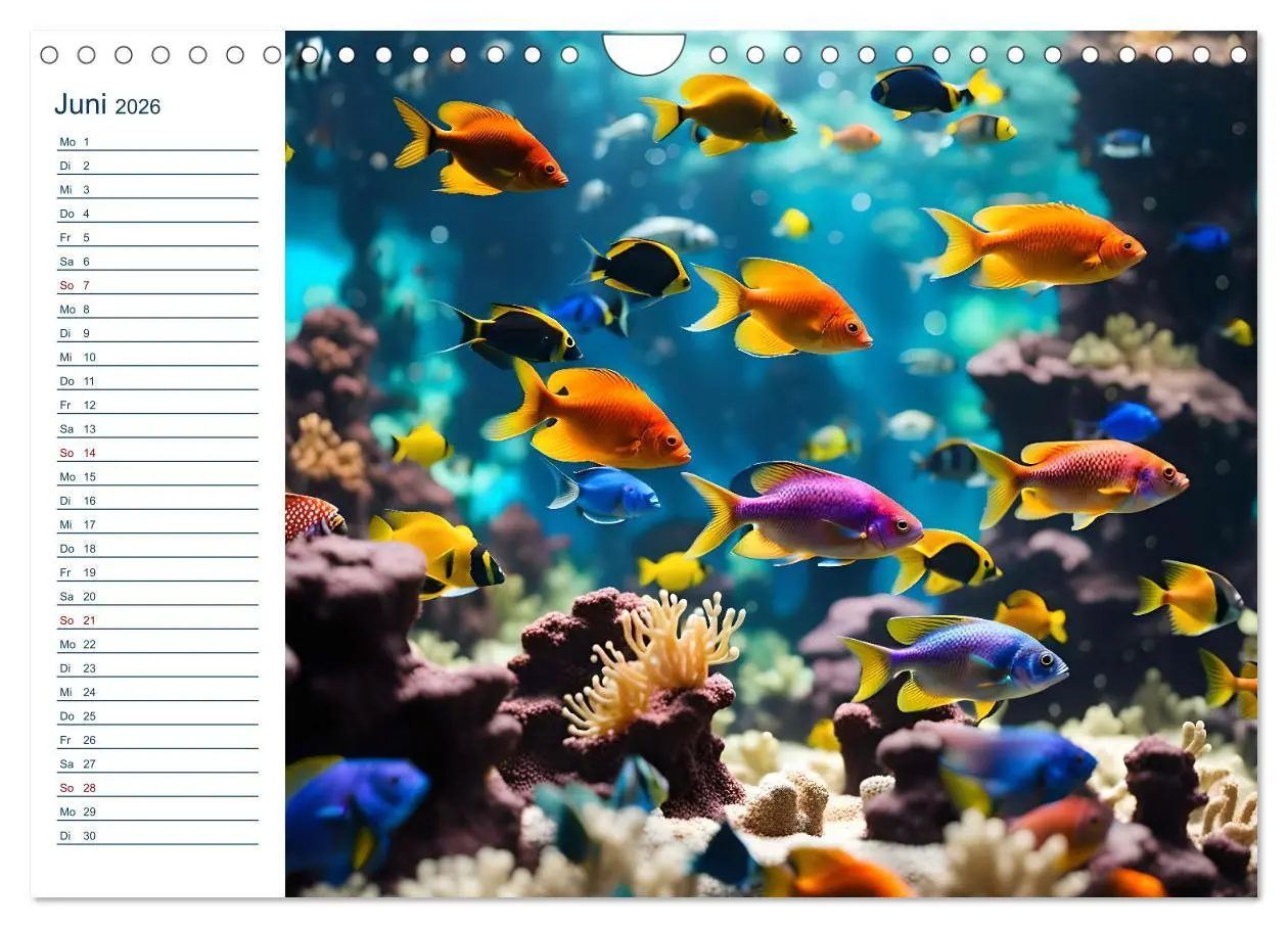 Bild: 9783457325896 | Aquarienzauber - Bunte KI Unterwasserwelten (Wandkalender 2026 DIN...