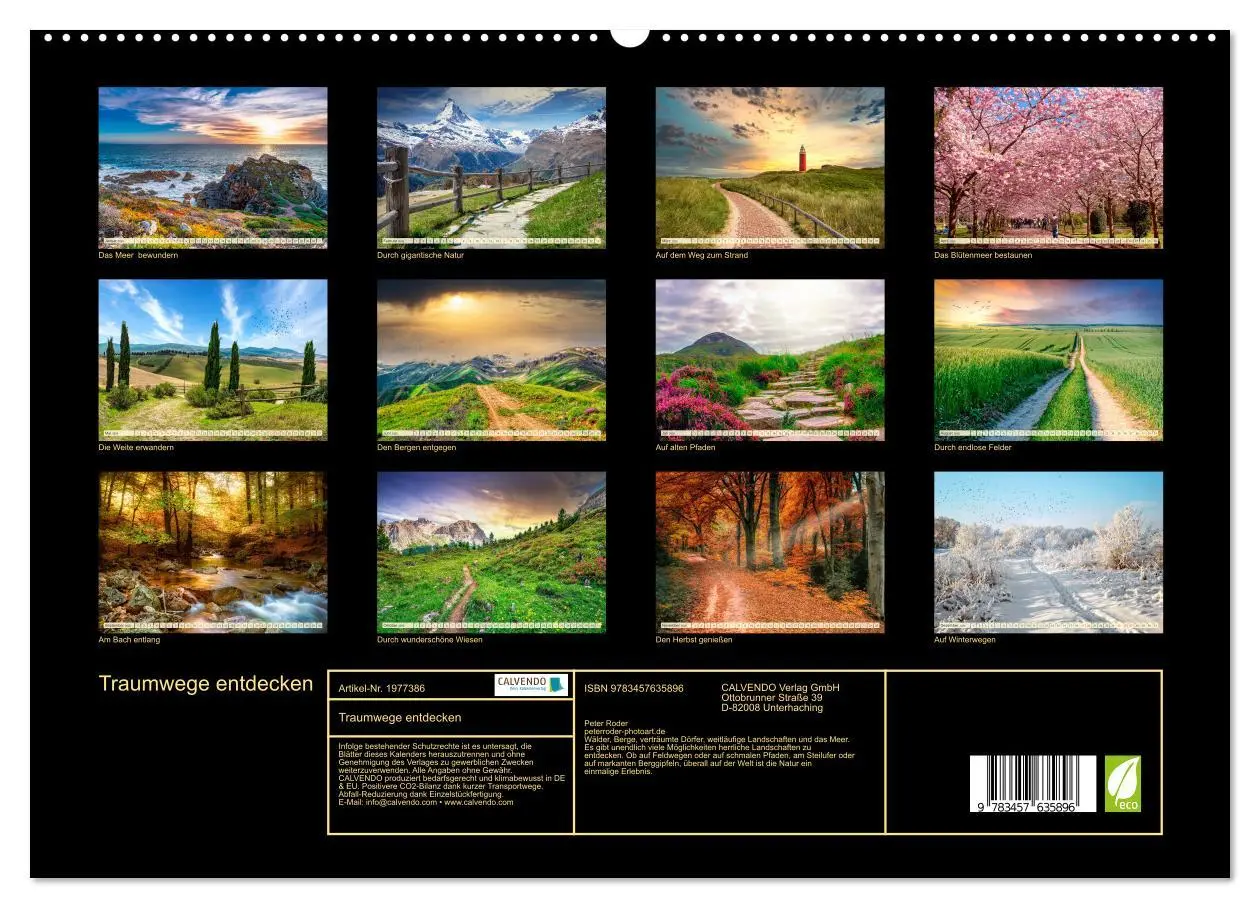 Bild: 9783457635896 | Traumwege entdecken (Wandkalender 2026 DIN A2 quer), CALVENDO...