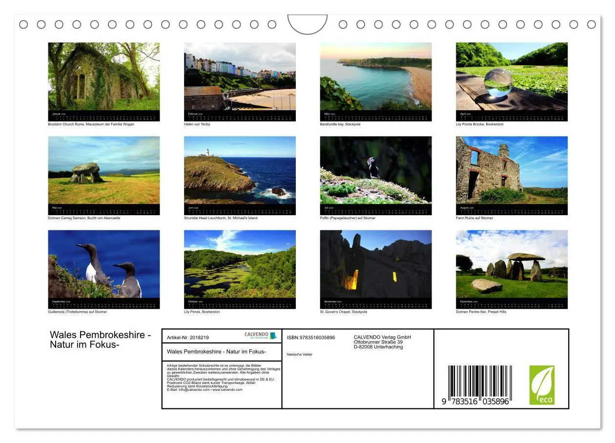 Bild: 9783516035896 | Wales Pembrokeshire - Natur im Fokus- (Wandkalender 2026 DIN A4...