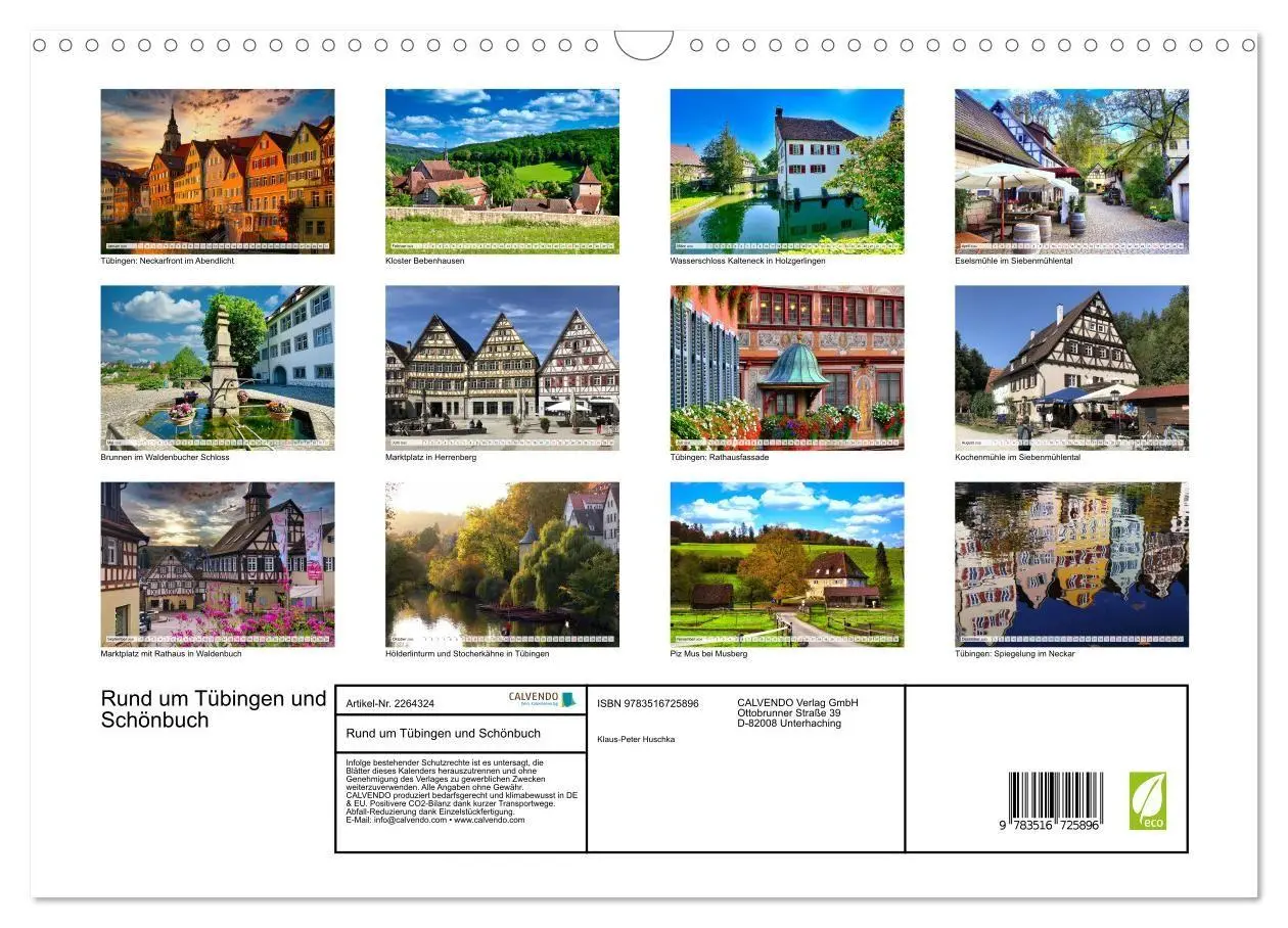 Bild: 9783516725896 | Rund um Tübingen und Schönbuch (Wandkalender 2026 DIN A3 quer),...