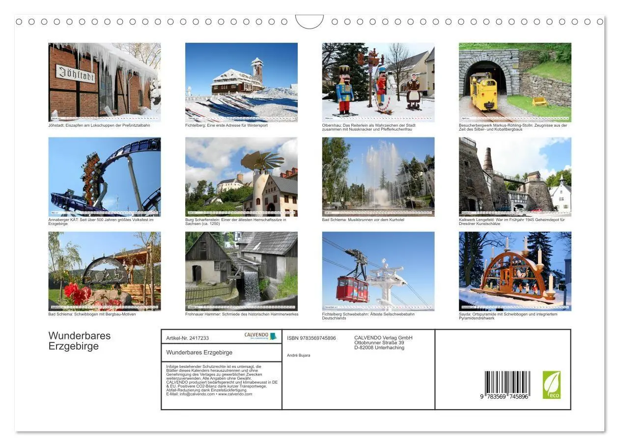 Bild: 9783569745896 | Wunderbares Erzgebirge (Wandkalender 2027 DIN A3 quer), CALVENDO...