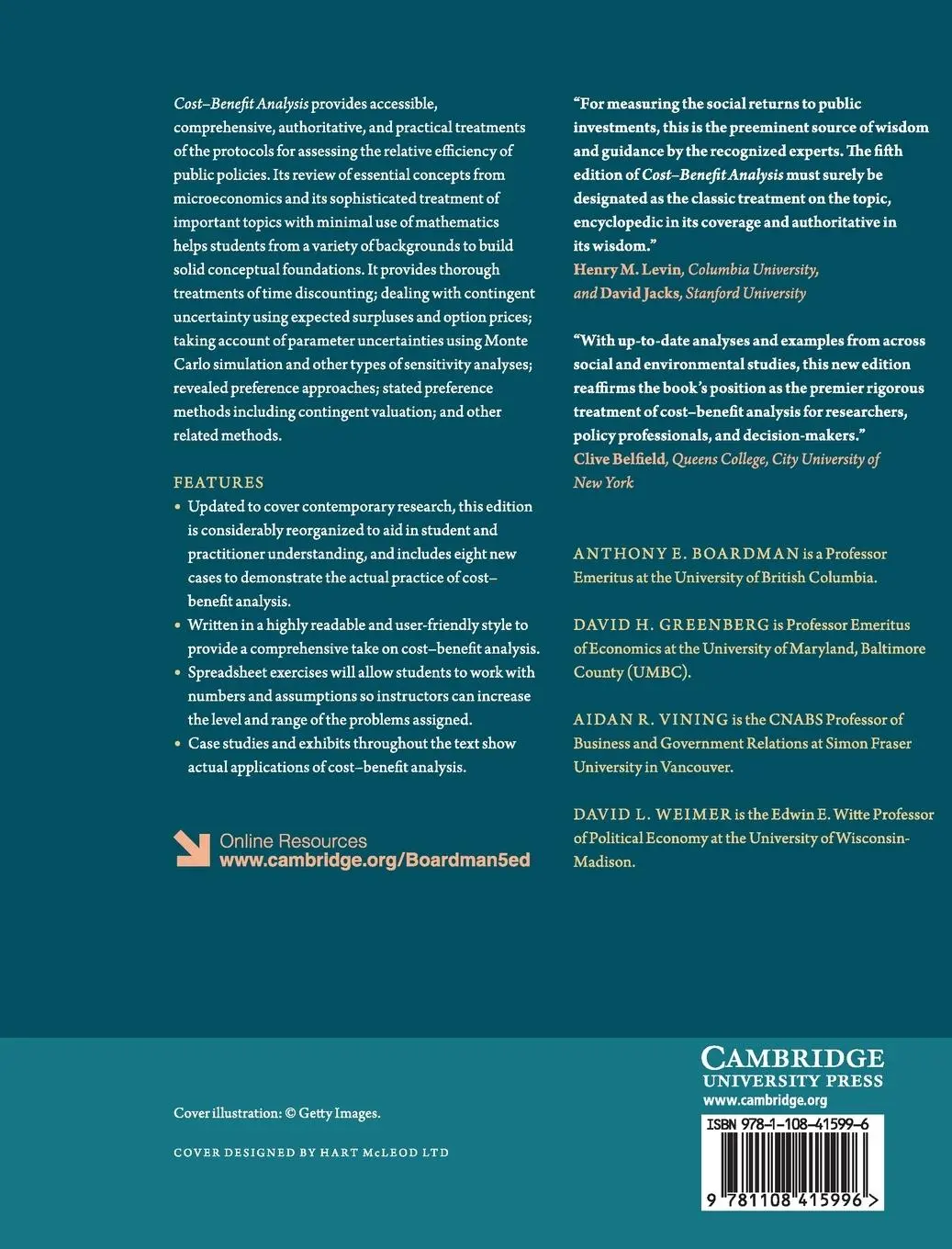 Rückseite: 9781108415996 | Cost-Benefit Analysis | Anthony E. Boardman (u. a.) | Buch | Englisch