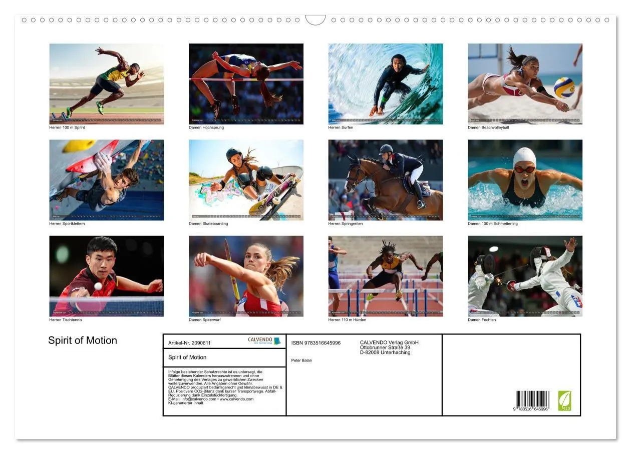 Bild: 9783516645996 | Spirit of Motion (Wandkalender 2026 DIN A2 quer), CALVENDO...