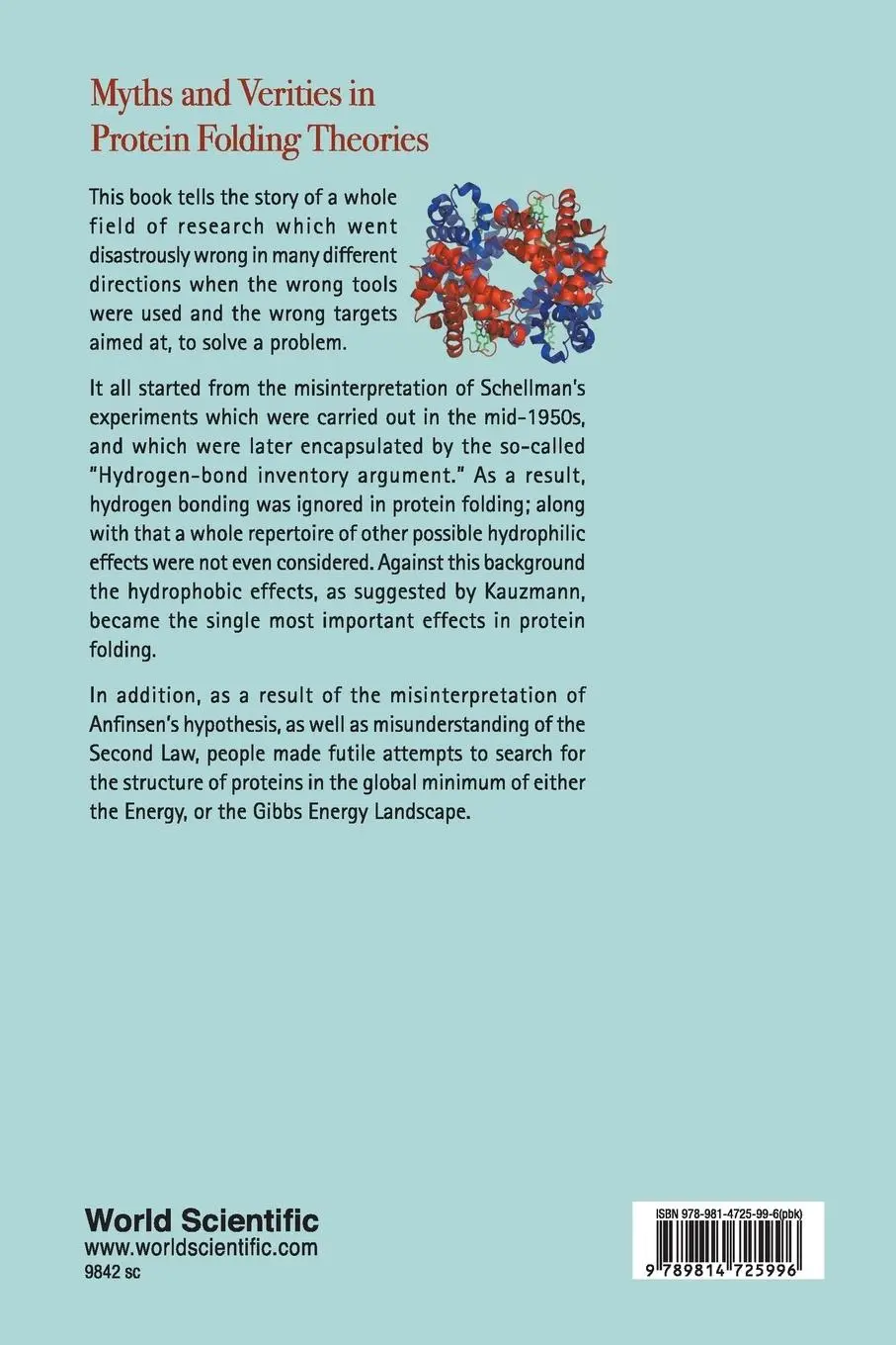 Rückseite: 9789814725996 | MYTHS AND VERITIES IN PROTEIN FOLDING THEORIES | Arieh Ben-Naim | Buch