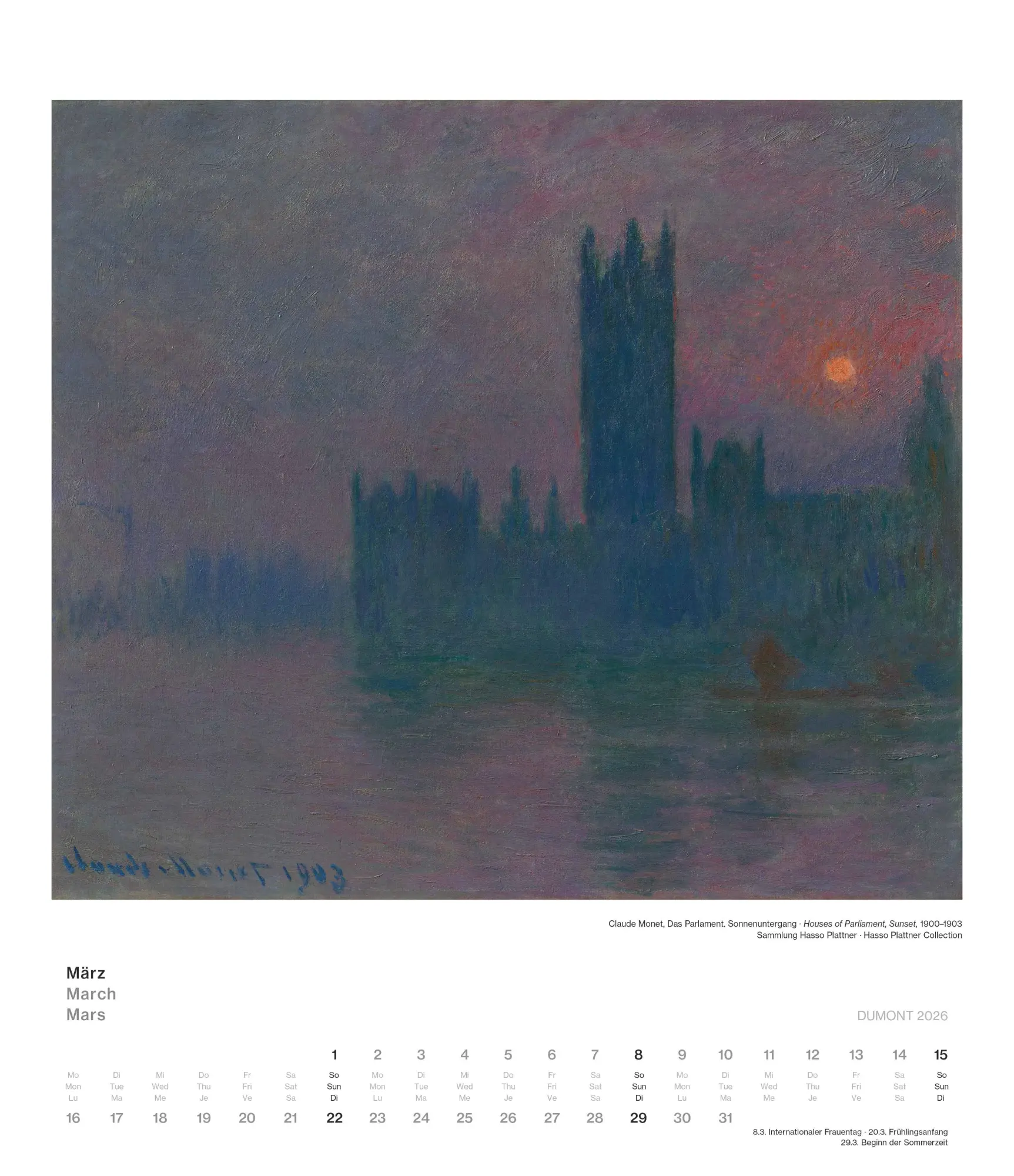 Bild: 4069095006096 | Impressionismus 2026 - Kunstkalender - Museum Barberini -...