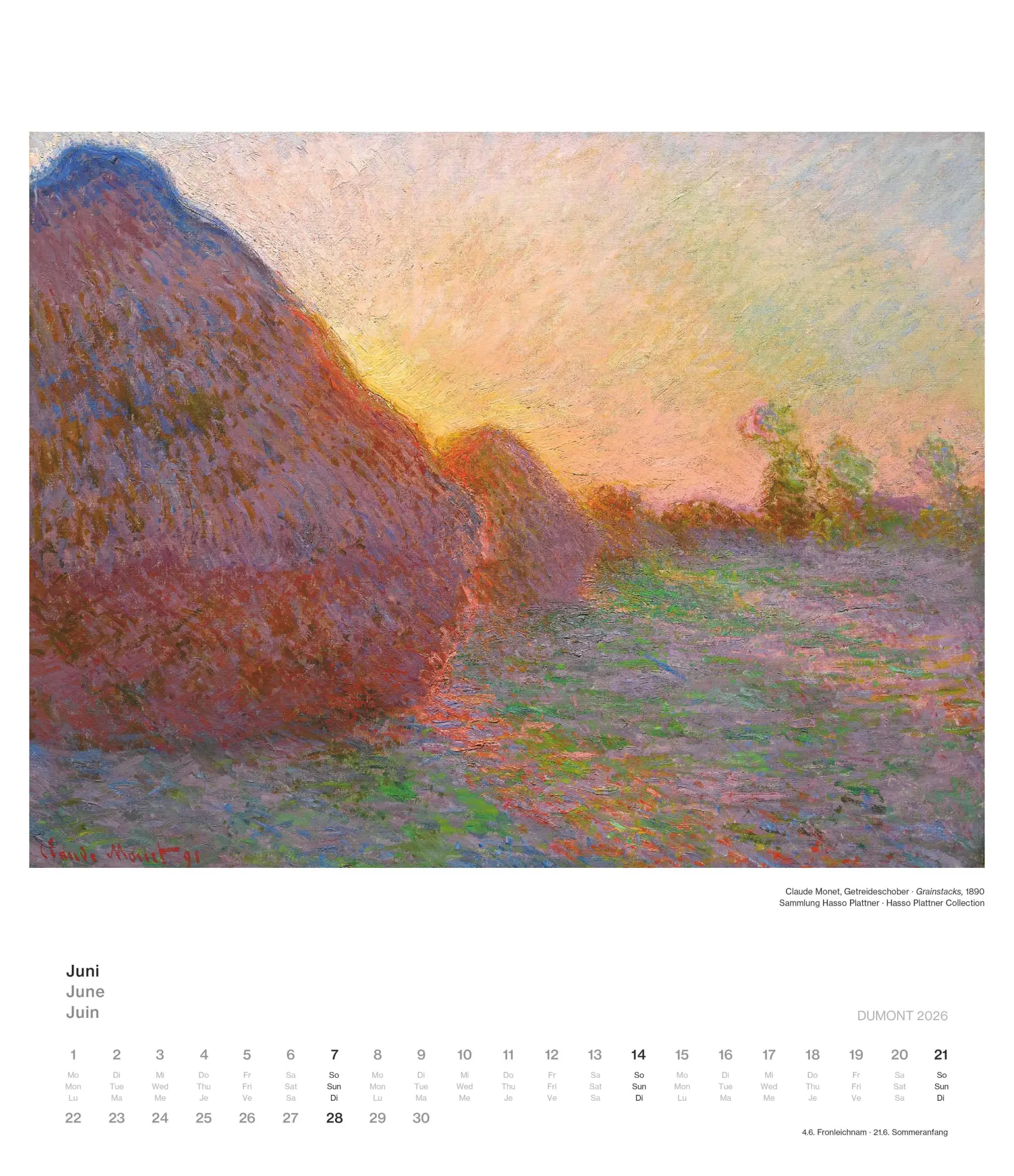 Bild: 4069095006096 | Impressionismus 2026 - Kunstkalender - Museum Barberini -...