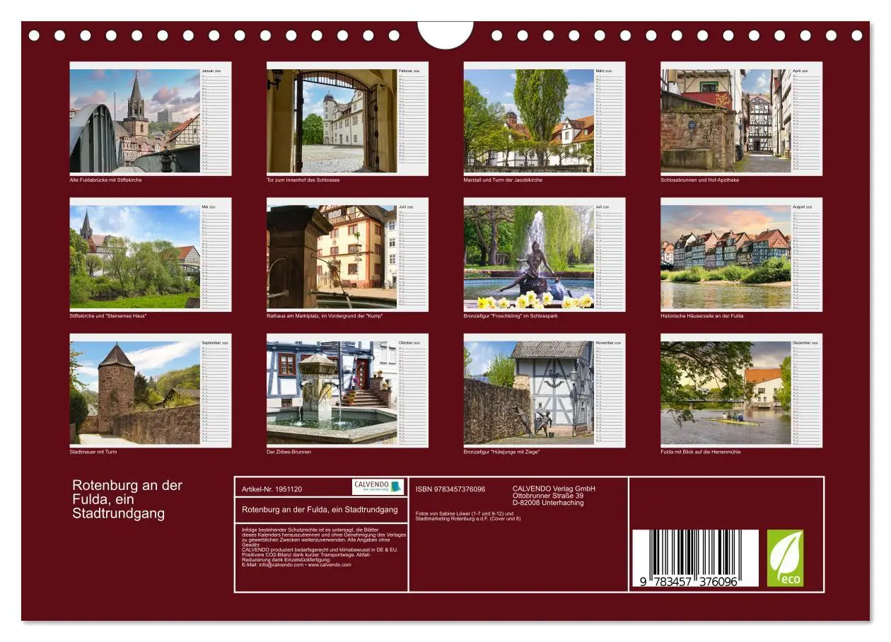 Bild: 9783457376096 | Rotenburg an der Fulda, ein Stadtrundgang (Wandkalender 2026 DIN A4...