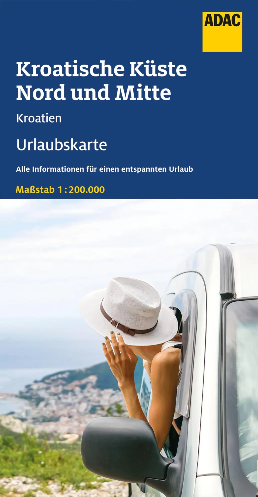 Cover: 9783826406096 | ADAC Urlaubskarte HR Kroatische Küste, Nord und Mitte 1:200 000 | 1 S.