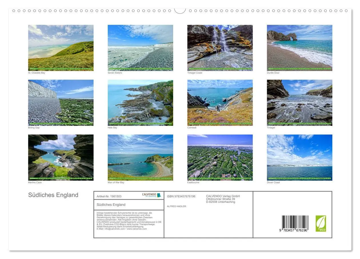 Bild: 9783457676196 | Südliches England (hochwertiger Premium Wandkalender 2026 DIN A2...