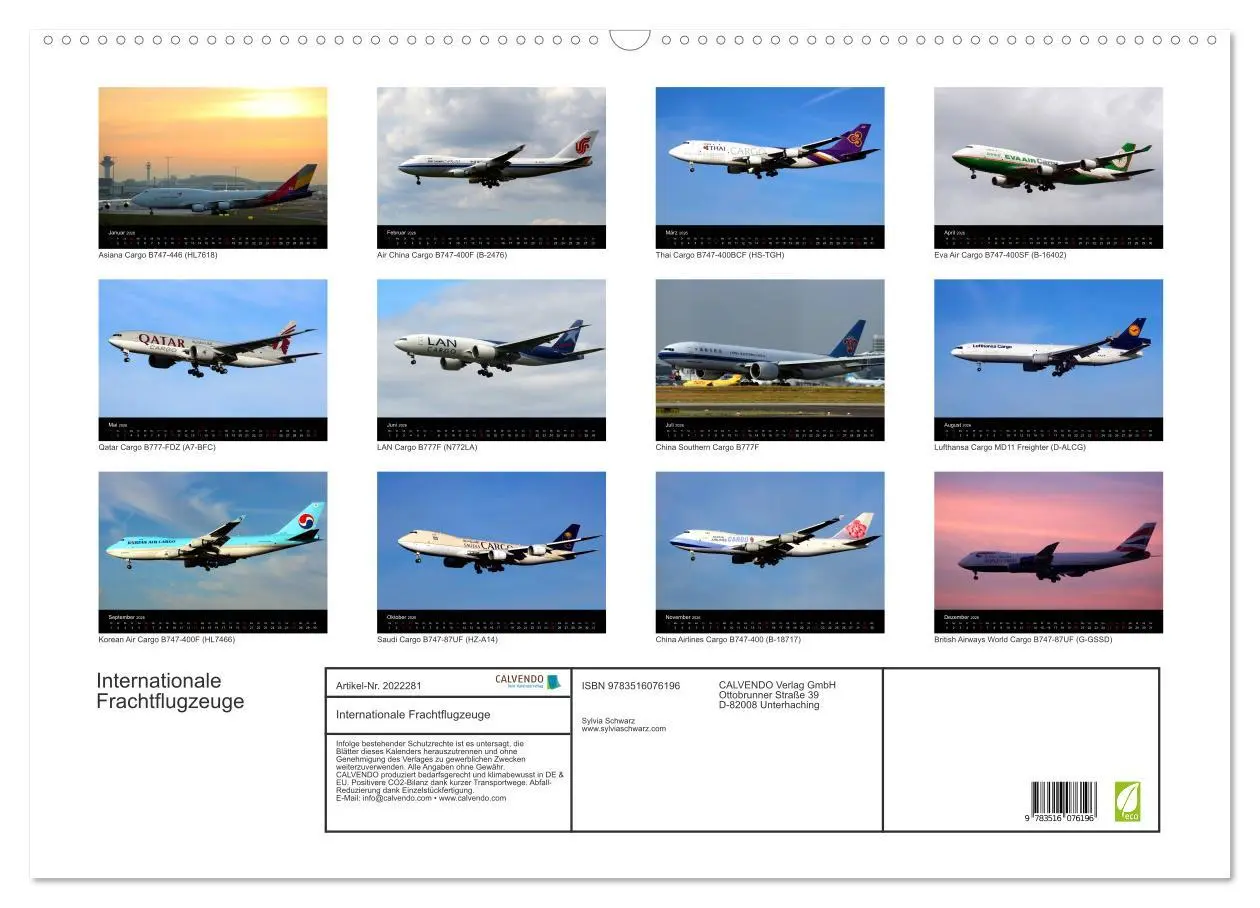 Bild: 9783516076196 | Internationale Frachtflugzeuge (Wandkalender 2026 DIN A2 quer),...