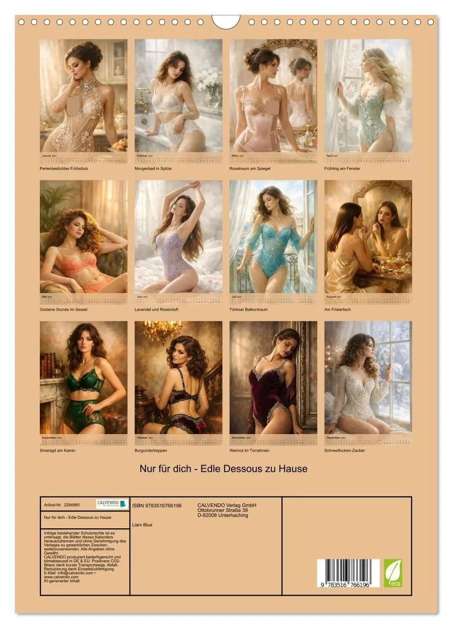 Bild: 9783516766196 | Nur für dich - Edle Dessous zu Hause (Wandkalender 2027 DIN A3...