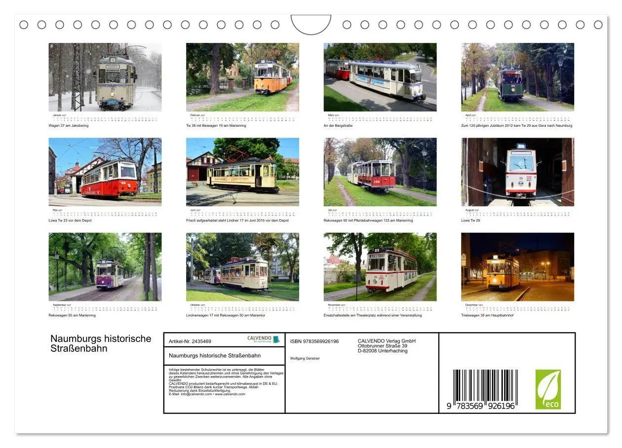Bild: 9783569926196 | Naumburgs historische Straßenbahn (Wandkalender 2027 DIN A4 quer),...