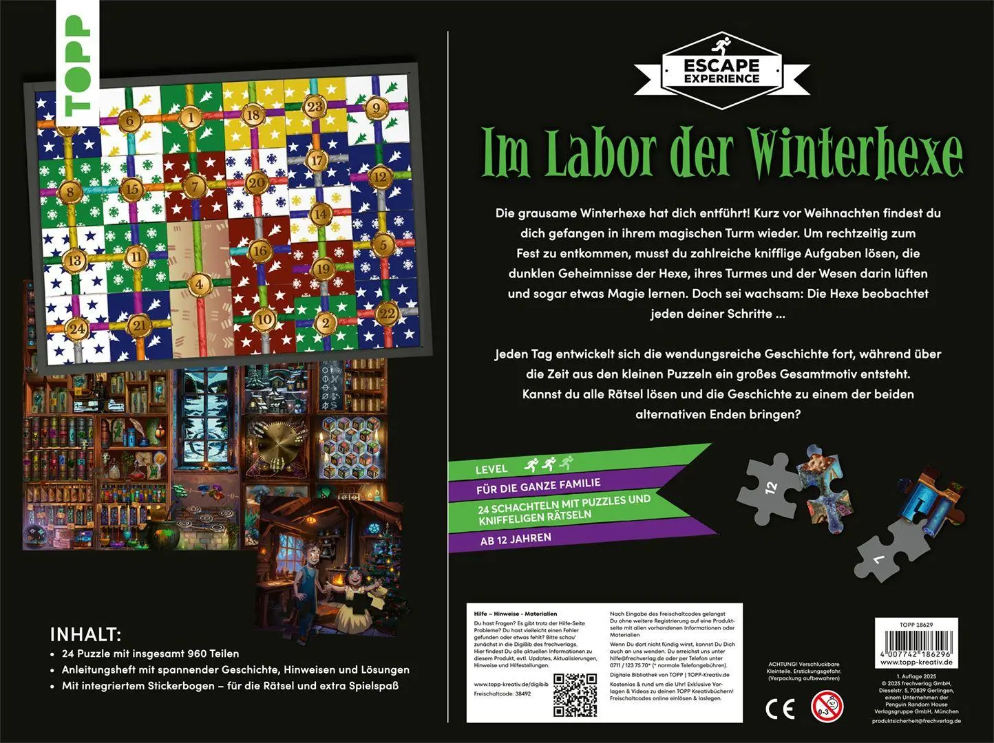 Bild: 4007742186296 | Puzzle-Rätsel-Adventskalender: Im Labor der Winterhexe - 24 Puzzles...