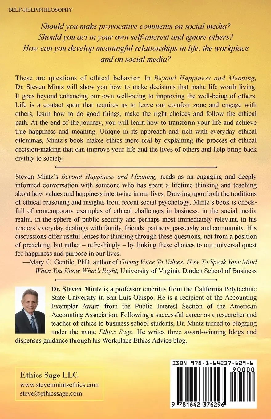 Rückseite: 9781642376296 | Beyond Happiness and Meaning | Steven Mintz | Taschenbuch | Englisch