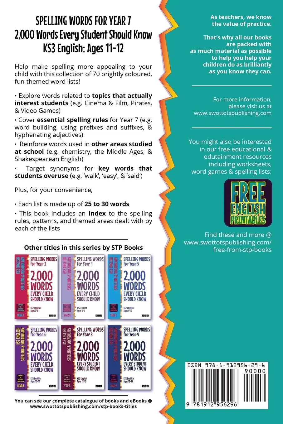 Rückseite: 9781912956296 | Spelling Words for Year 7 | Stp Books | Taschenbuch | Englisch | 2020