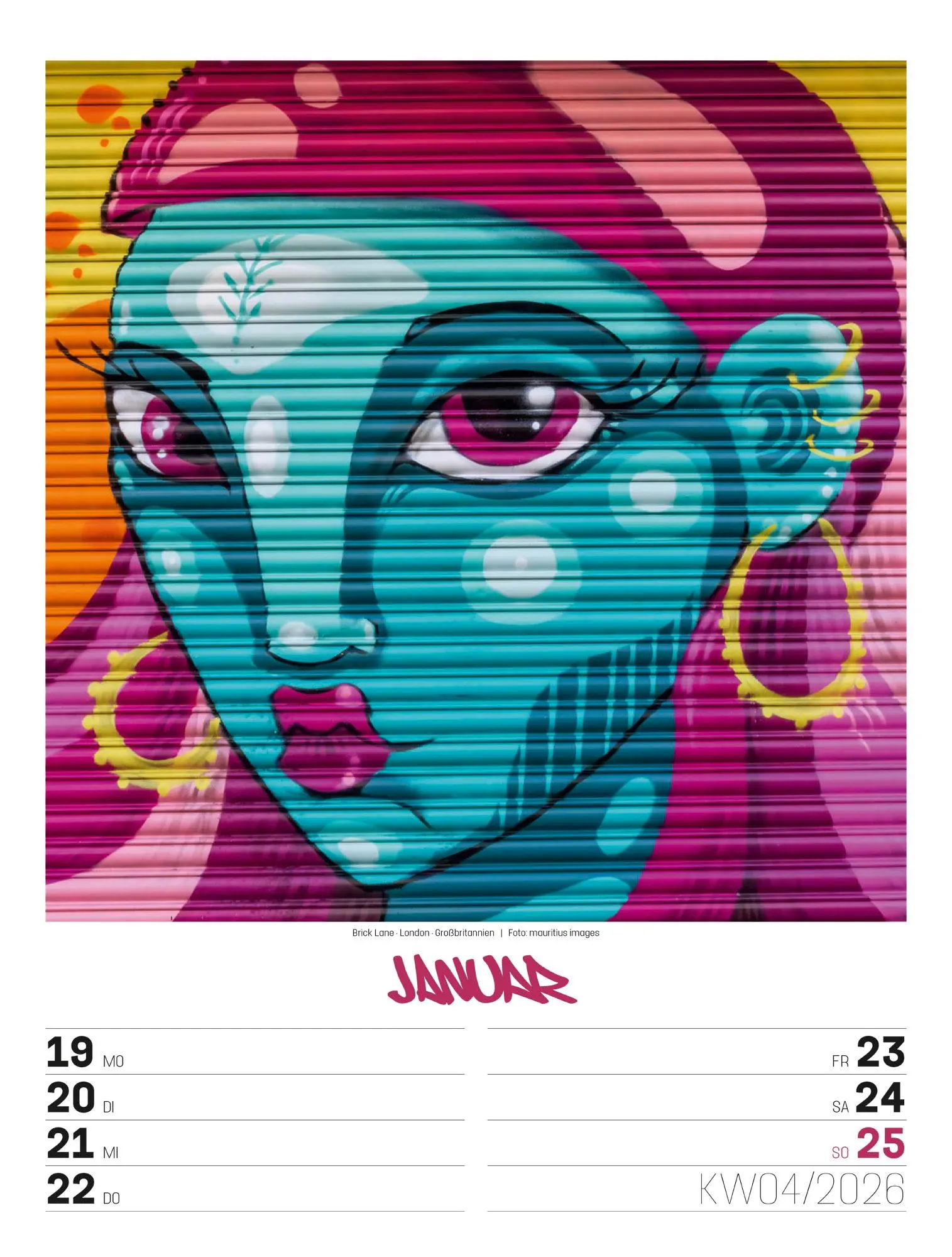 Bild: 9783838436296 | Street Art - Graffiti - Wochenplaner Kalender 2026 | GmbH | Kalender
