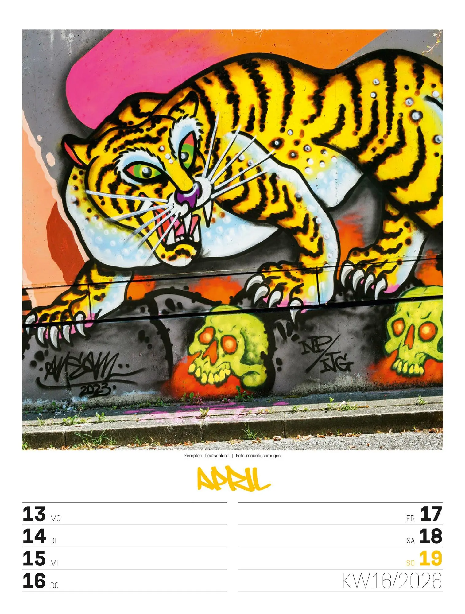 Bild: 9783838436296 | Street Art - Graffiti - Wochenplaner Kalender 2026 | GmbH | Kalender