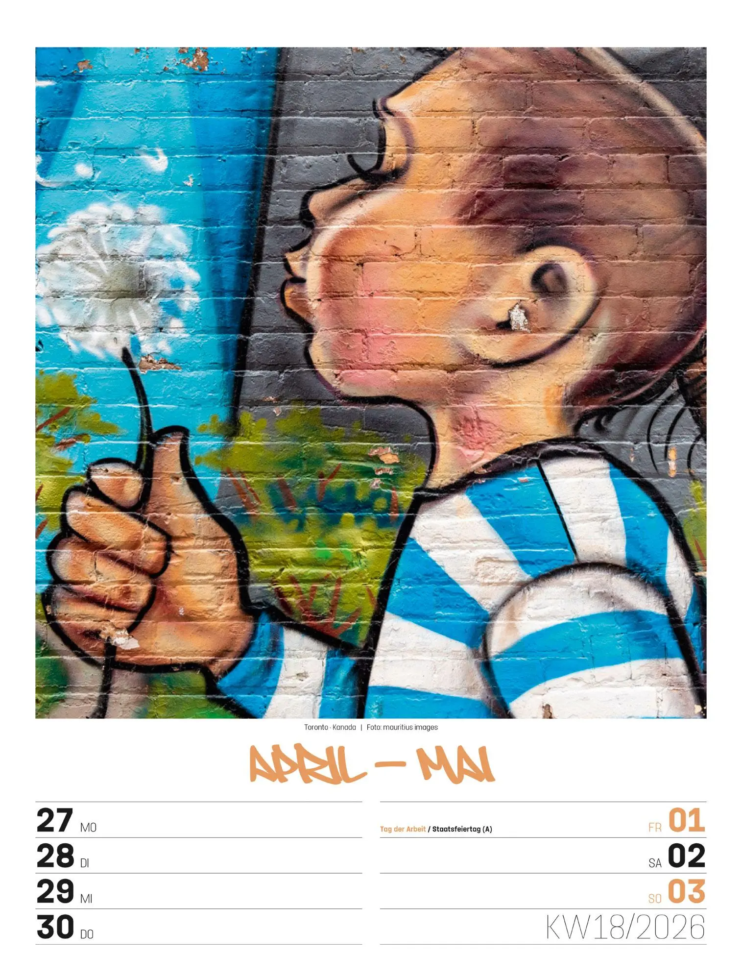 Bild: 9783838436296 | Street Art - Graffiti - Wochenplaner Kalender 2026 | GmbH | Kalender