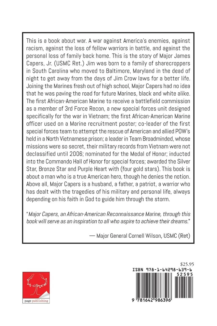 Rückseite: 9781642986396 | Faith Through the Storm | Memoirs of Major James Capers, Jr. | Buch