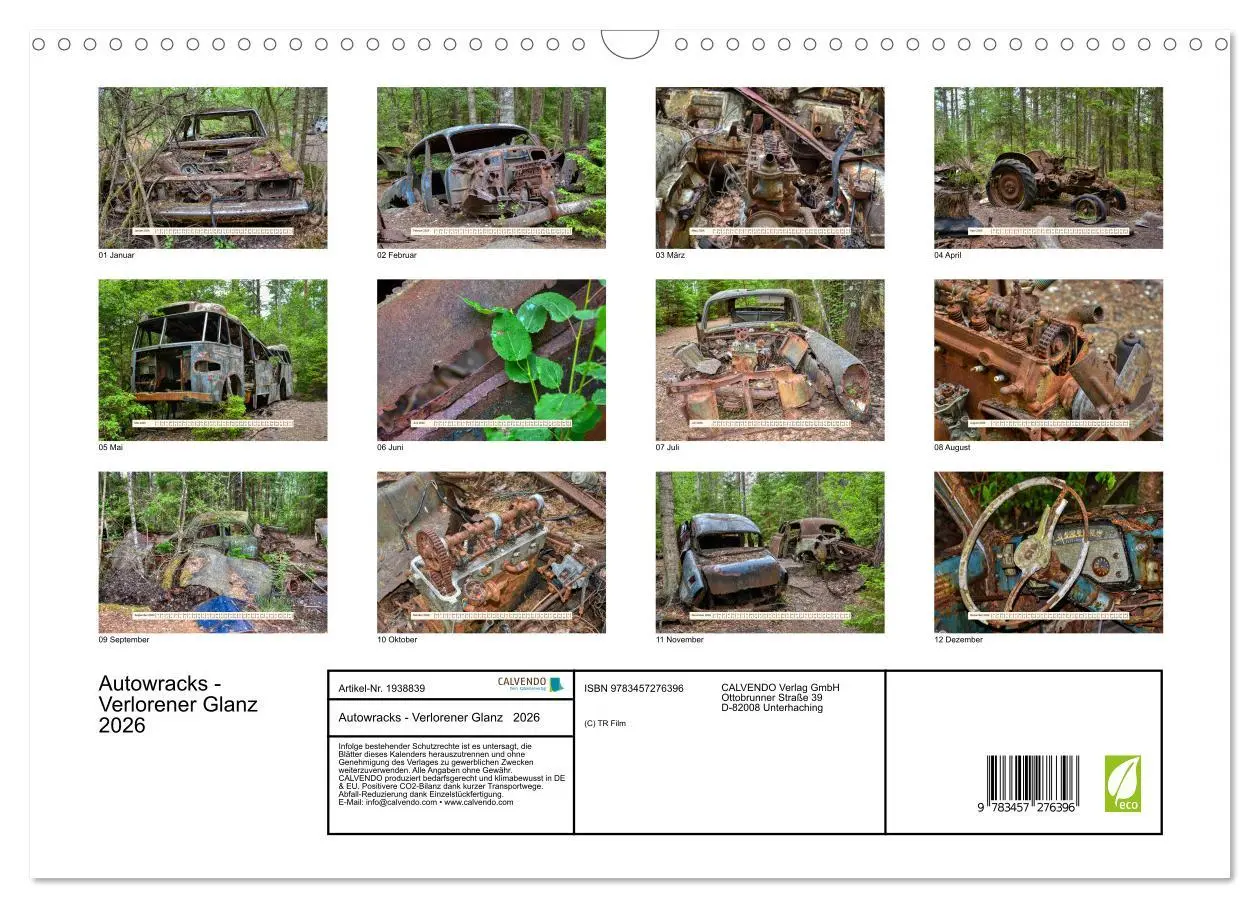 Bild: 9783457276396 | Autowracks - Verlorener Glanz 2026 (Wandkalender 2026 DIN A3 quer),...