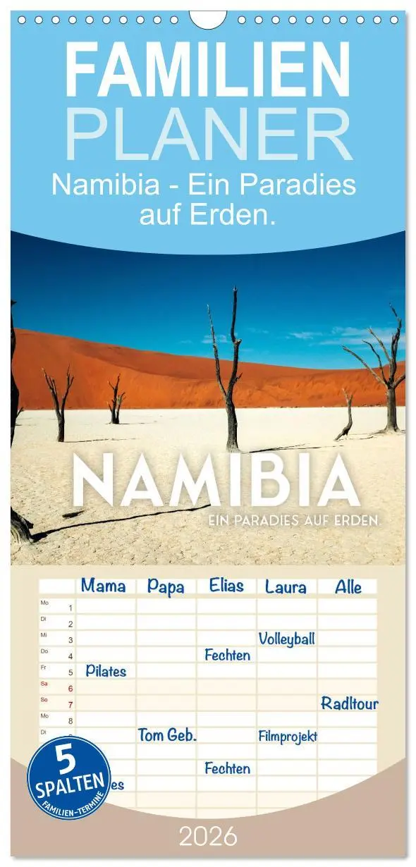 Cover: 9783516506396 | Familienplaner 2026 - Namibia - Ein Paradies auf Erden. mit 5...