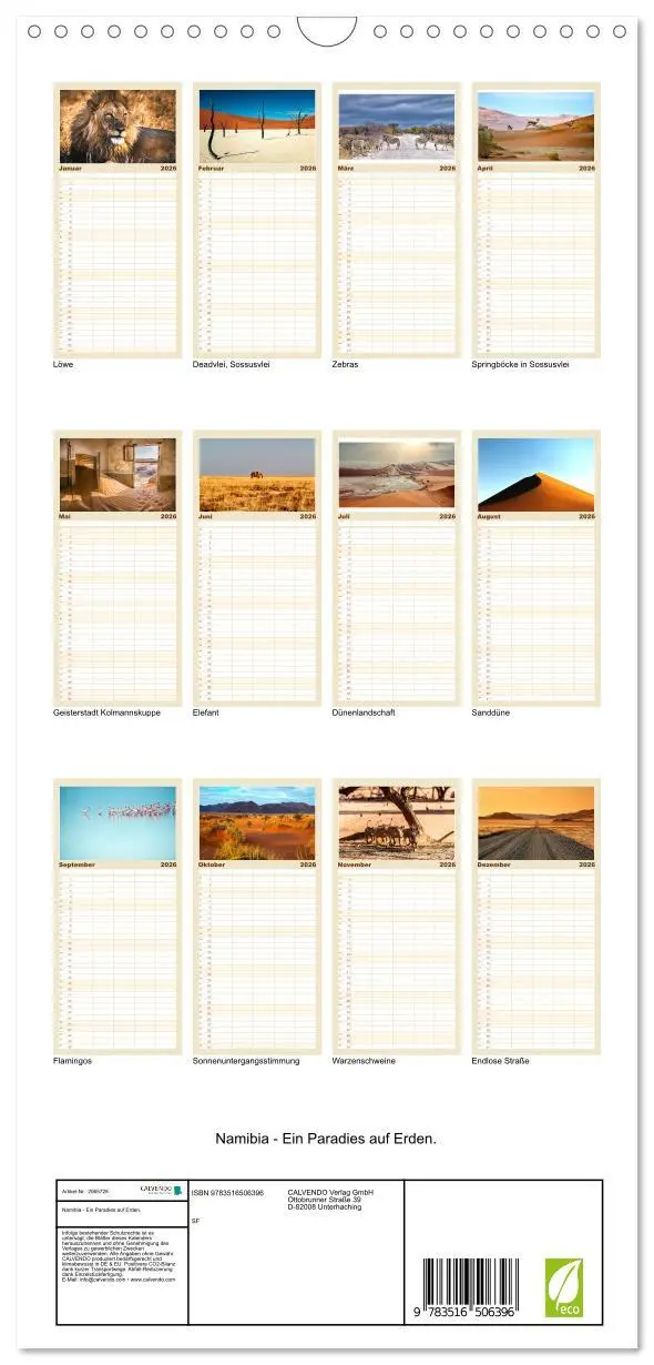 Bild: 9783516506396 | Familienplaner 2026 - Namibia - Ein Paradies auf Erden. mit 5...