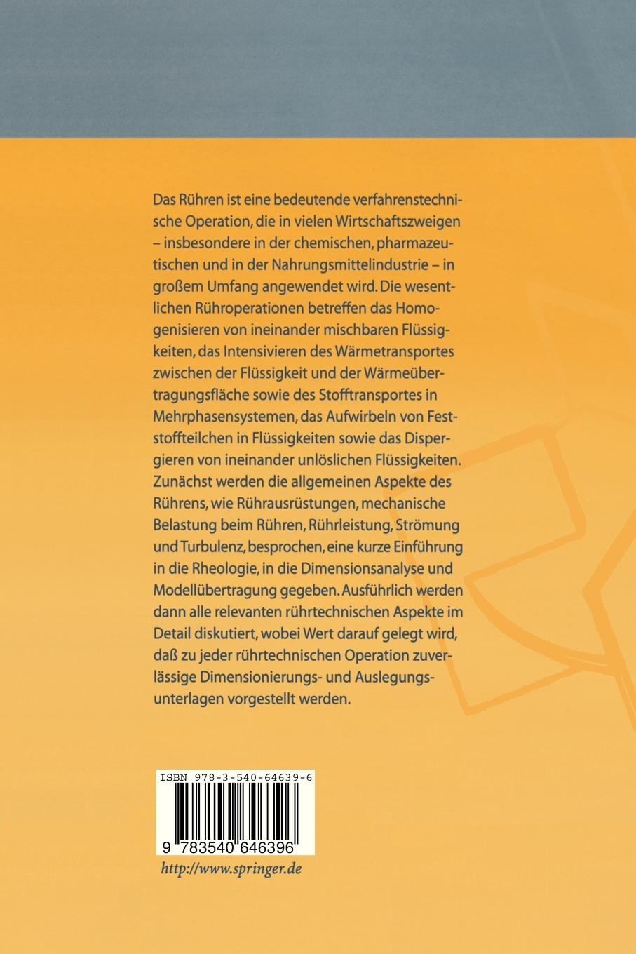 Rückseite: 9783540646396 | Rührtechnik | Theorie und Praxis | Marko Zlokarnik | Buch | xx | 1999