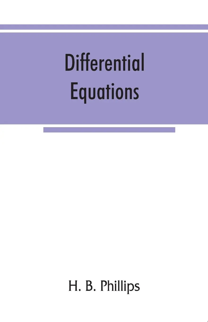 Cover: 9789353866396 | Differential equations | H. B. Phillips | Taschenbuch | Englisch