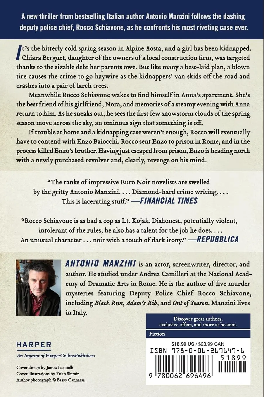 Rückseite: 9780062696496 | Out of Season | A Novel | Antonio Manzini | Taschenbuch | Englisch
