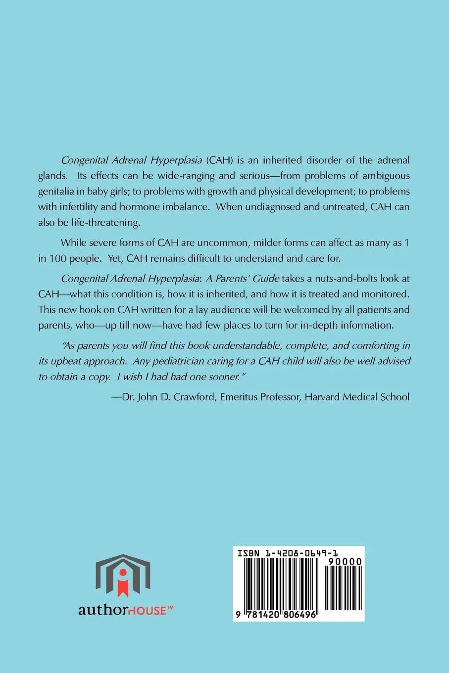 Rückseite: 9781420806496 | Congenital Adrenal Hyperplasia | A Parents' Guide | C. Y. Hsu (u. a.)