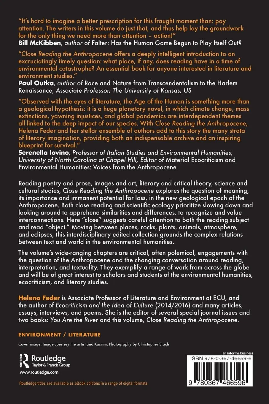 Rückseite: 9780367466596 | Close Reading the Anthropocene | Helena Feder | Taschenbuch | Englisch