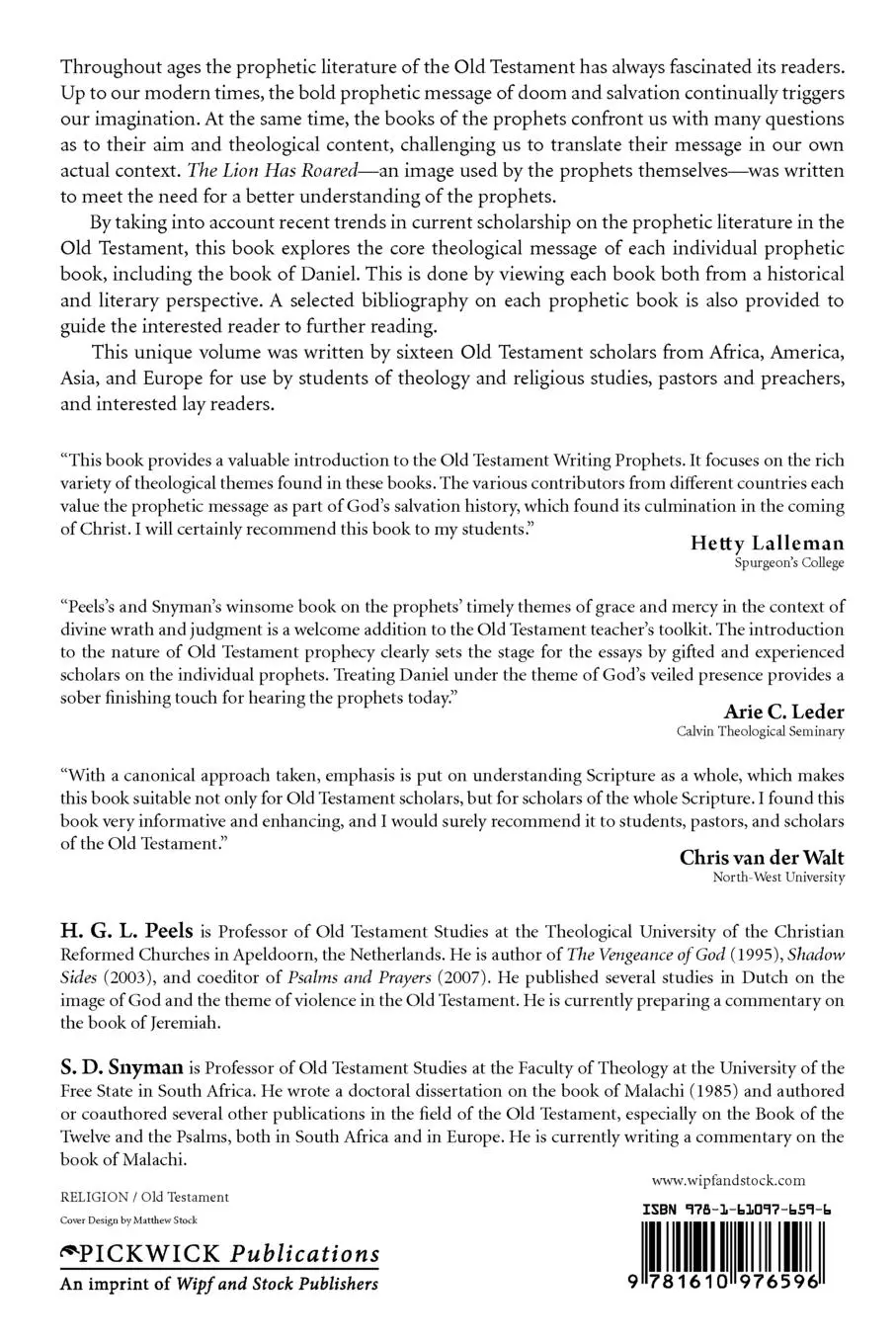 Rückseite: 9781610976596 | The Lion Has Roared | H. G. L. Peels (u. a.) | Taschenbuch | Englisch