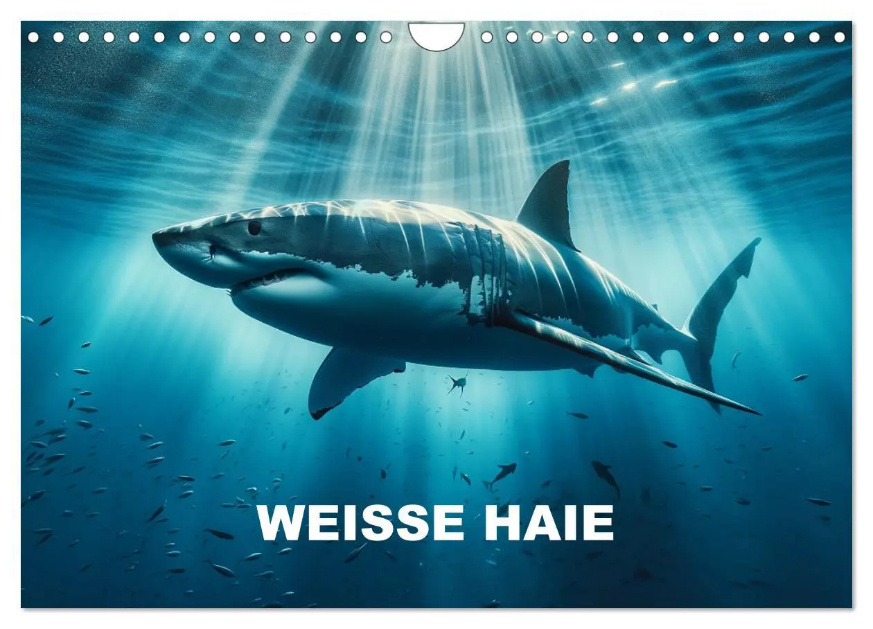 Cover: 9783383836596 | Weiße Haie (Wandkalender 2025 DIN A4 quer), CALVENDO Monatskalender