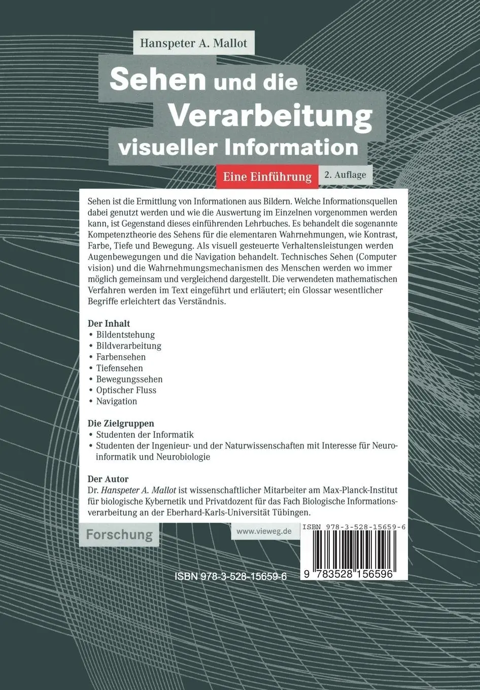 Rückseite: 9783528156596 | Sehen und die Verarbeitung visueller Information | Eine Einführung