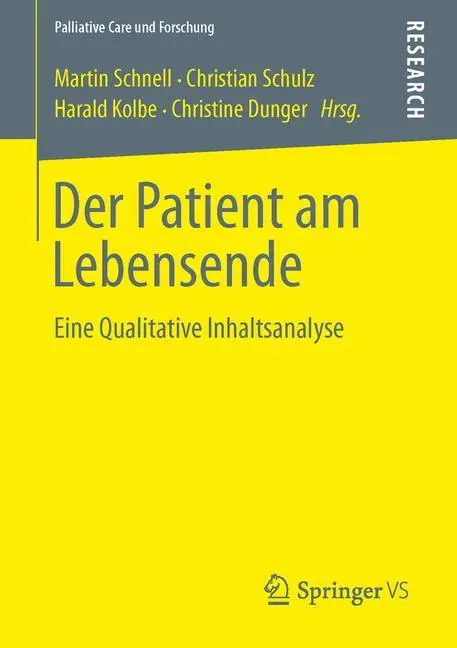 Cover: 9783531196596 | Der Patient am Lebensende | Eine Qualitative Inhaltsanalyse | Buch