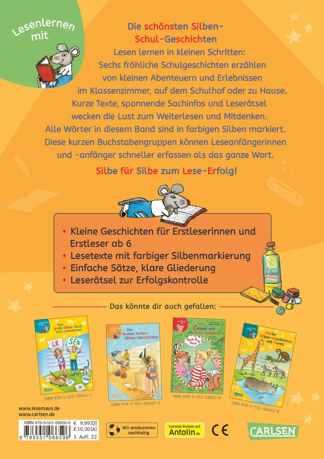 Rückseite: 9783551066596 | LESEMAUS zum Lesenlernen Sammelbände: 6er Sammelband: Die schönsten...