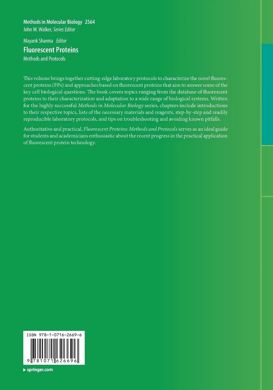 Rückseite: 9781071626696 | Fluorescent Proteins | Methods and Protocols | Mayank Sharma | Buch