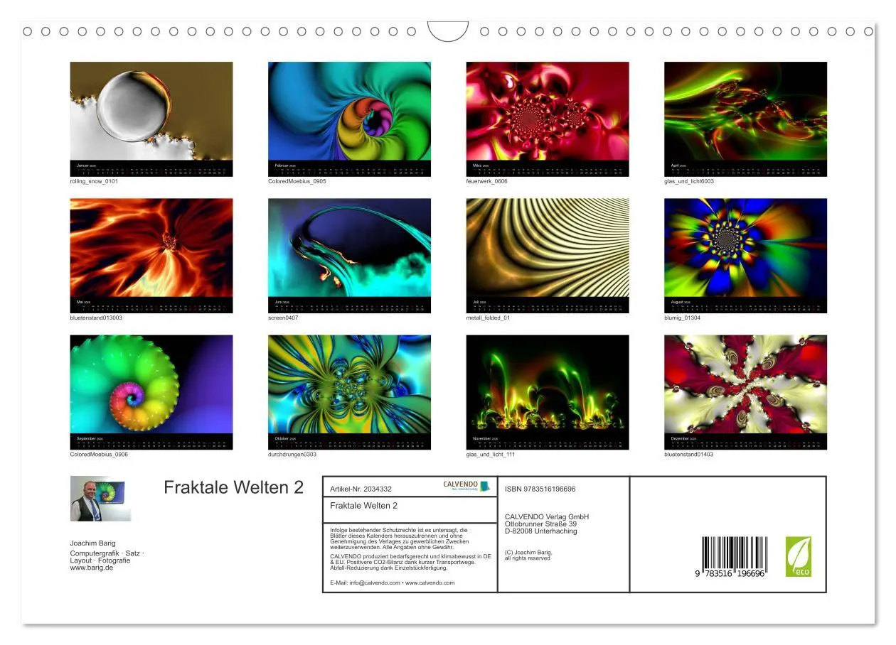 Bild: 9783516196696 | Fraktale Welten 2 (Wandkalender 2026 DIN A3 quer), CALVENDO...