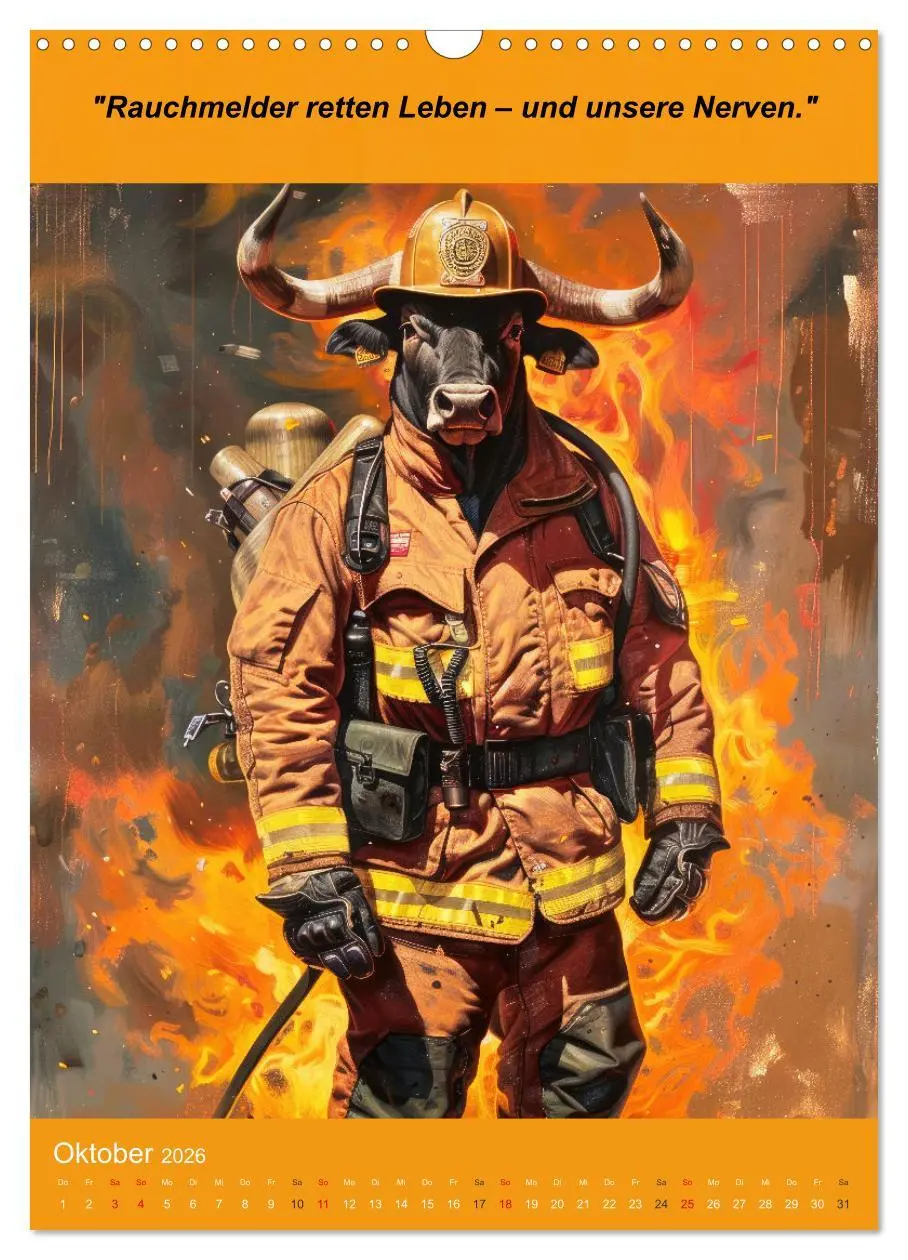 Bild: 9783516266696 | Der tierisch lustige Feuerwehrkalender (Wandkalender 2026 DIN A3...