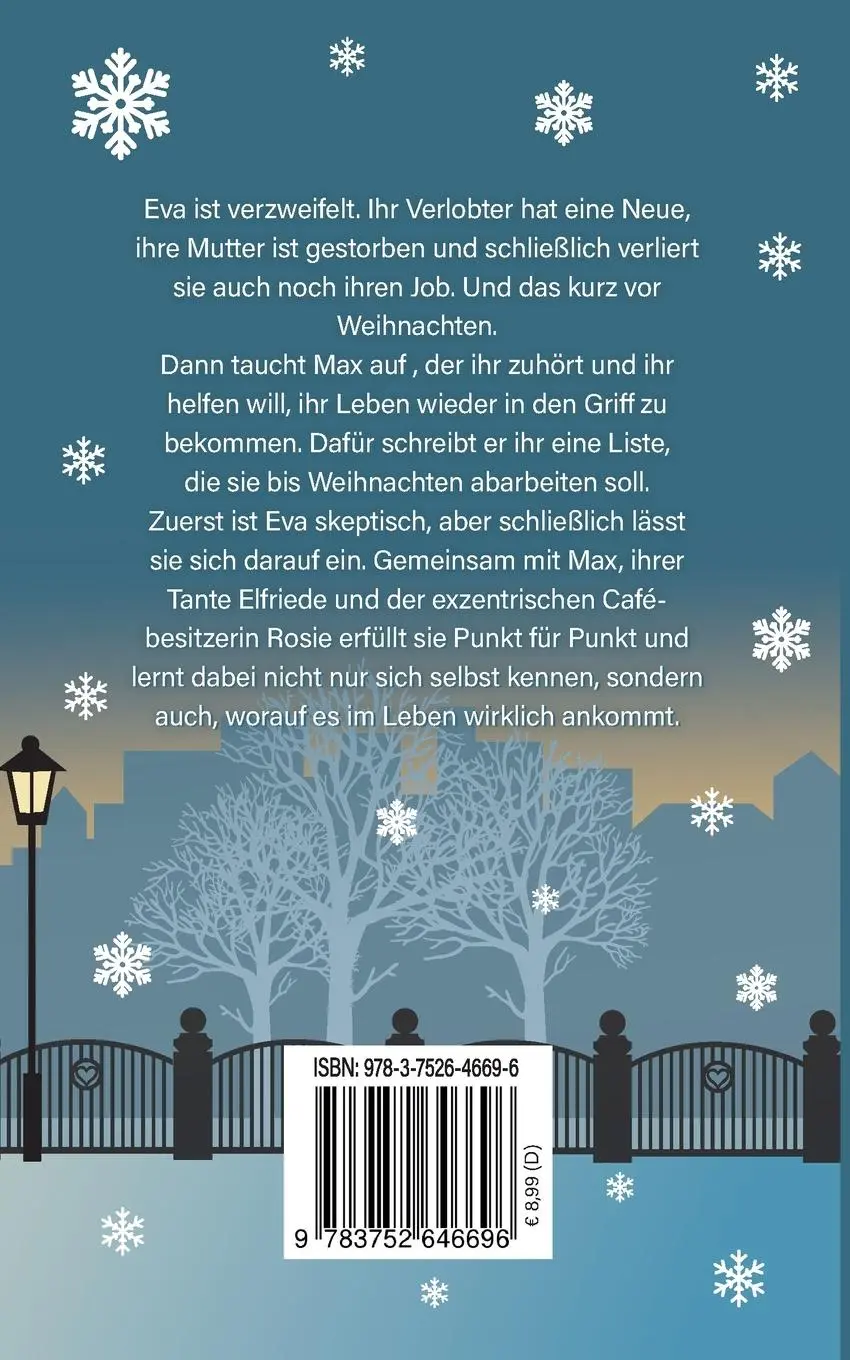 Rückseite: 9783752646696 | Evas Weihnachtsliste | Ein Kurzroman in 24 Kapiteln | Schmidt | Buch