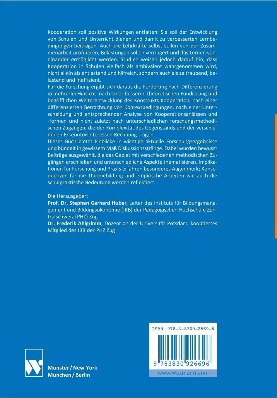 Rückseite: 9783830926696 | Kooperation | Stephan Gerhard Huber (u. a.) | Taschenbuch | 384 S.