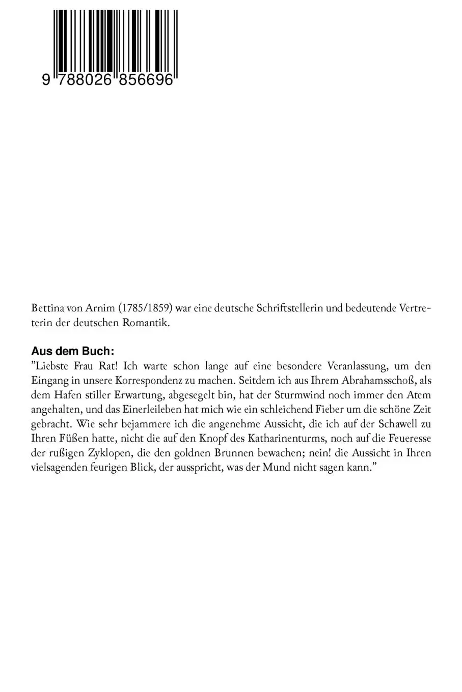 Rückseite: 9788026856696 | Goethes Briefwechsel mit einem Kinde | Bettina Von Arnim | Taschenbuch