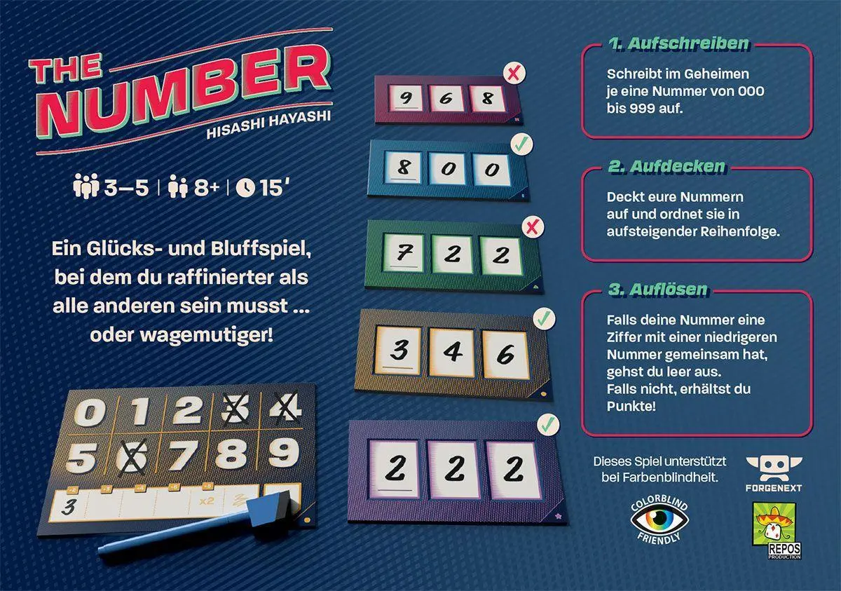 Bild: 5425016926796 | The Number | Hisashi Hayashi | Spiel | RPOD0037 | Deutsch | 2023