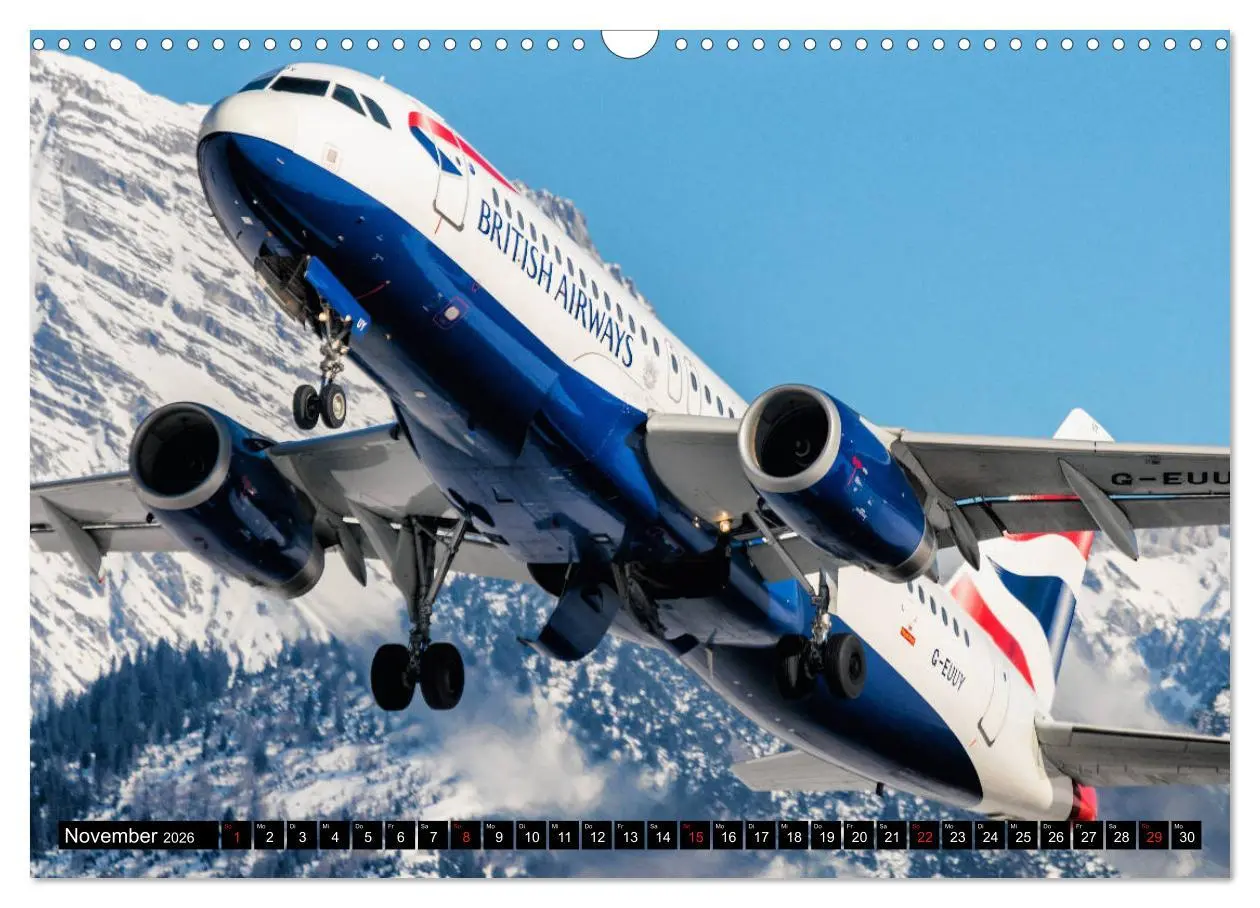 Bild: 9783457926796 | Flugzeugkalender 2026 (Wandkalender 2026 DIN A3 quer), CALVENDO...