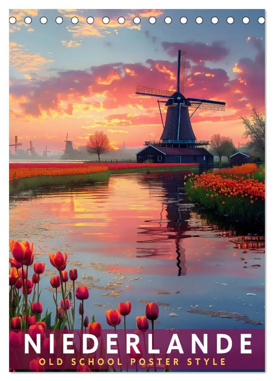 Cover: 9783516256796 | Niederlande - Old School Poster Style (Tischkalender 2026 DIN A5...