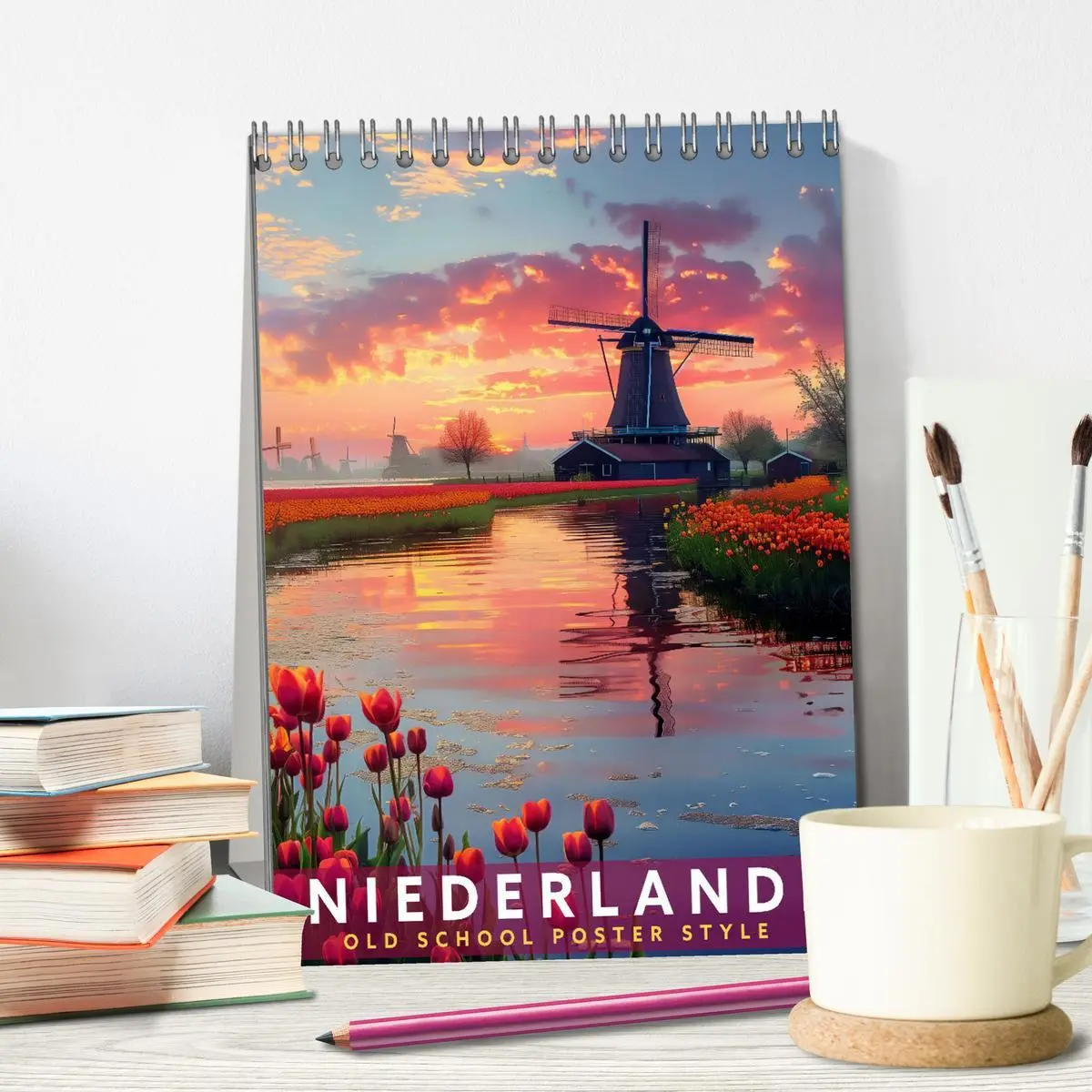 Bild: 9783516256796 | Niederlande - Old School Poster Style (Tischkalender 2026 DIN A5...