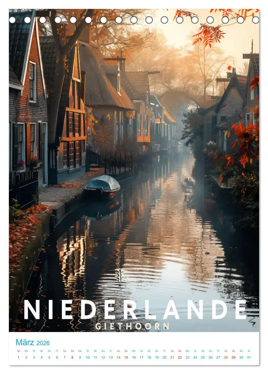 Bild: 9783516256796 | Niederlande - Old School Poster Style (Tischkalender 2026 DIN A5...