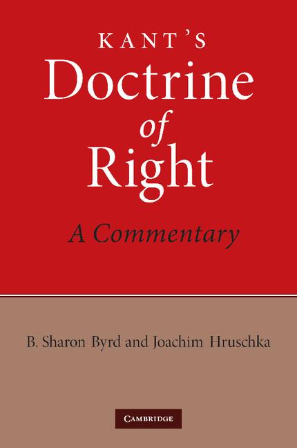 Cover: 9781107406896 | Kant's Doctrine of Right | A Commentary | B. Sharon Byrd (u. a.)