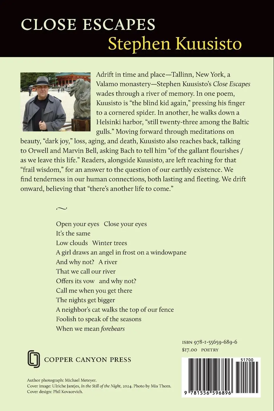 Rückseite: 9781556596896 | Close Escapes | Stephen Kuusisto | Taschenbuch | Englisch | 2025